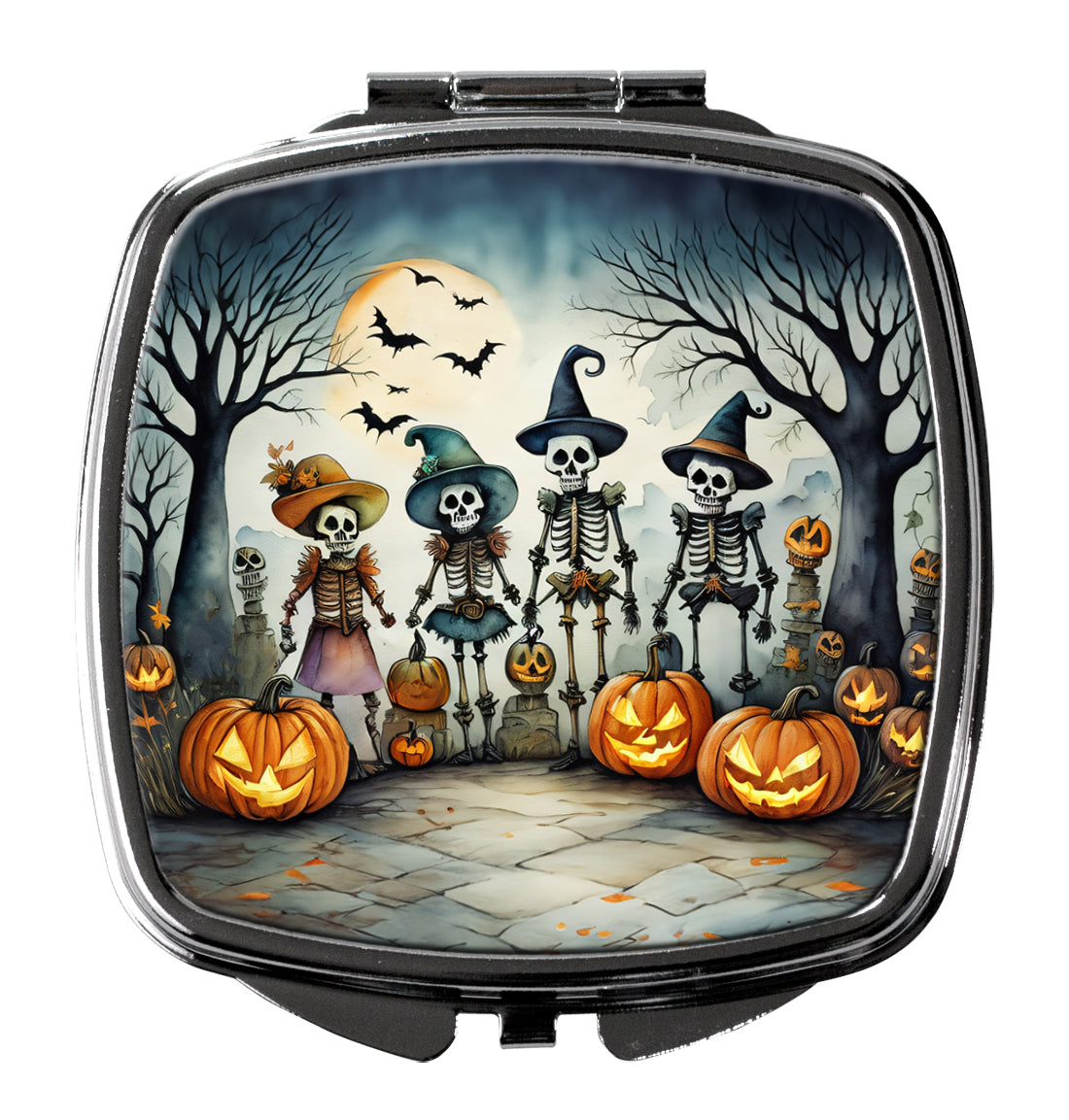 Calacas Skeletons Spooky Halloween Compact Mirror by Caroline's Treasures