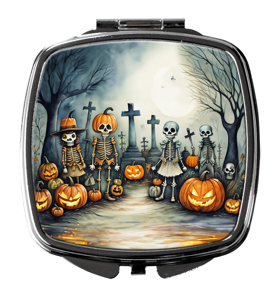 Calacas Skeletons Spooky Halloween Compact Mirror by Caroline's Treasures