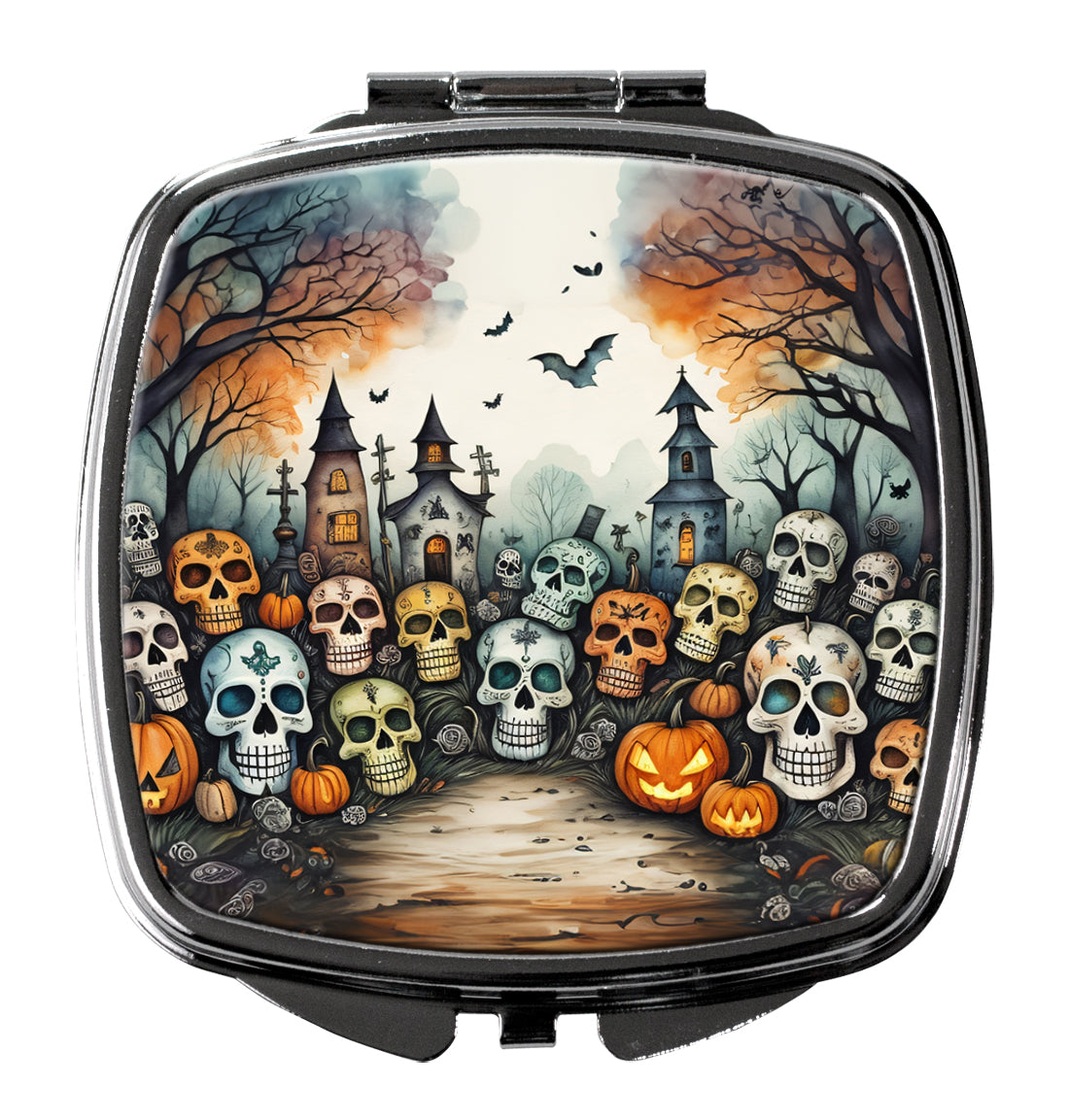 Calaveras Sugar Skulls Spooky Halloween Compact Mirror by Caroline's Treasures