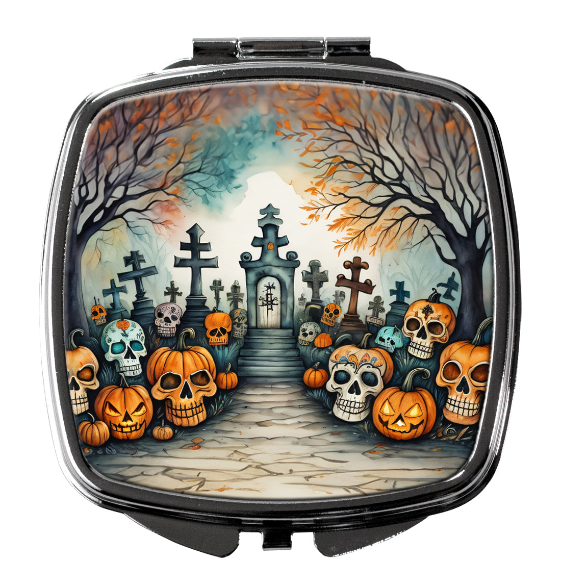 Calaveras Sugar Skulls Spooky Halloween Compact Mirror by Caroline's Treasures