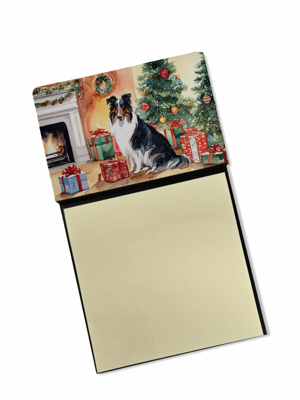 Collie Cozy Christmas Sticky Note Holder by Caroline's Treasures