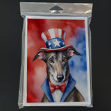 Greyhound Patriotic American Greeting Cards Pack of 8 by Caroline's Treasures