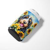 Bernedoodle in Sunflowers Can or Bottle Hugger by Caroline's Treasures