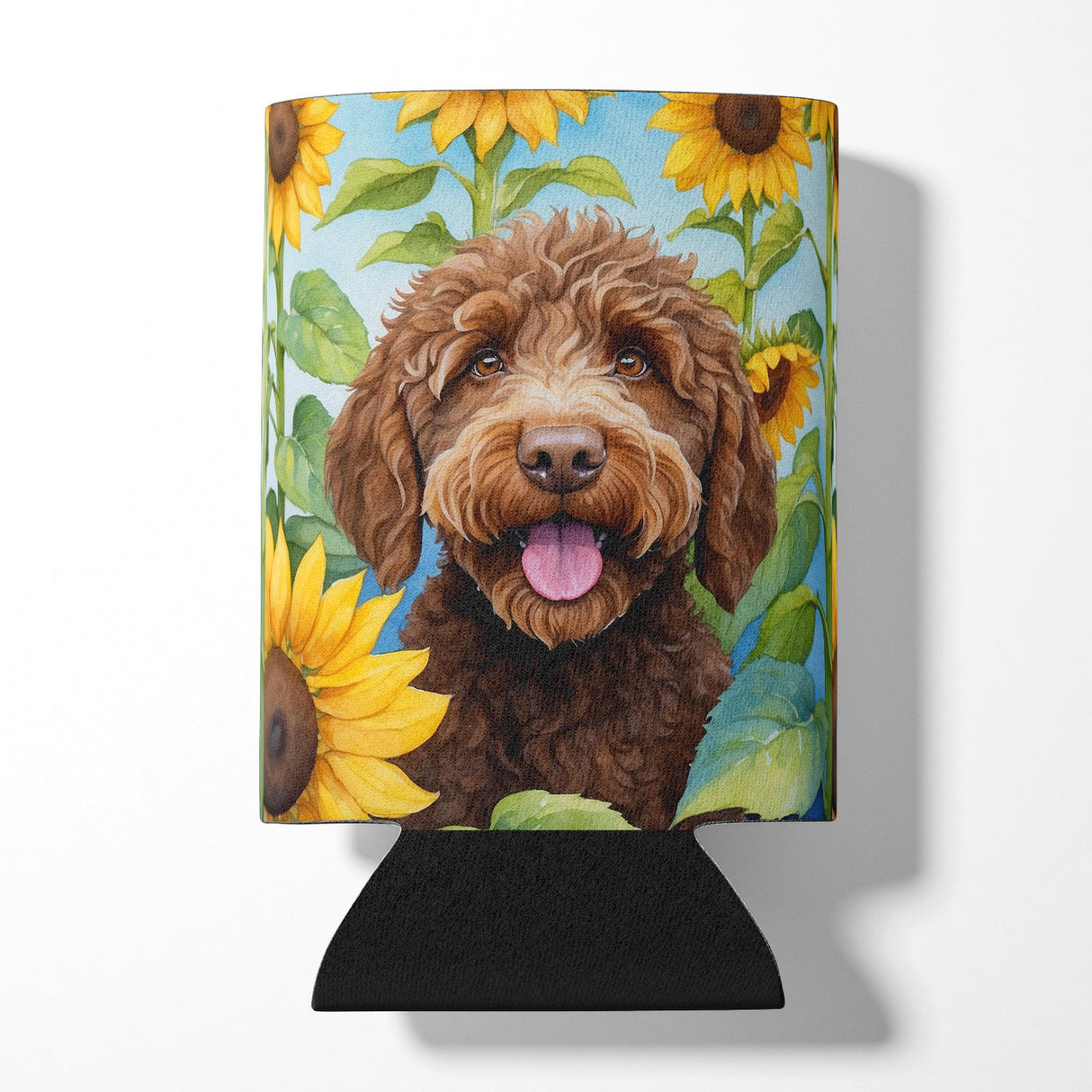 Labradoodle in Sunflowers Can or Bottle Hugger by Caroline's Treasures