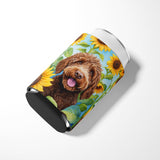 Labradoodle in Sunflowers Can or Bottle Hugger by Caroline's Treasures