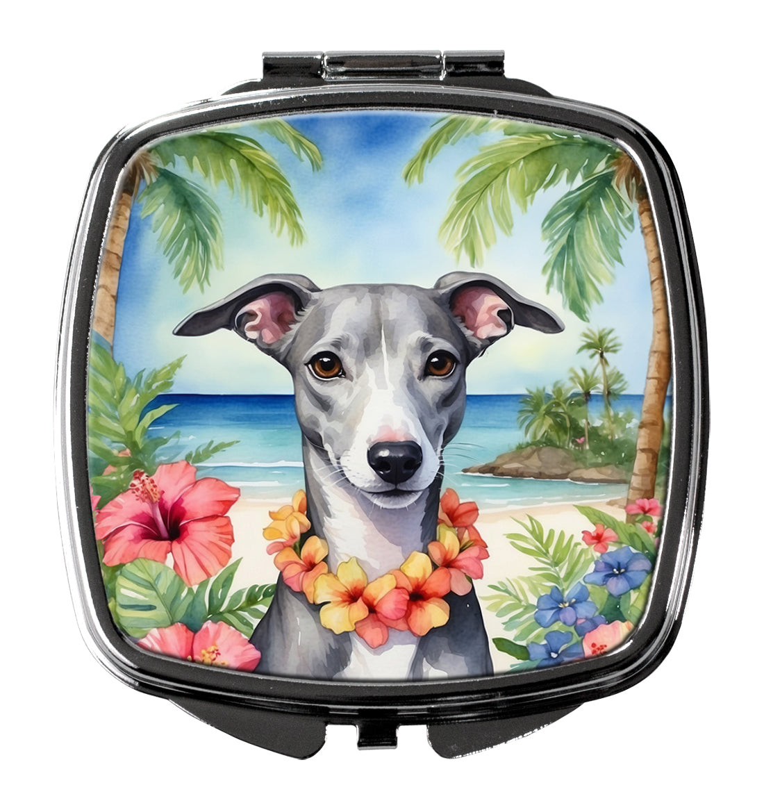 Whippet Luau Compact Mirror by Caroline's Treasures