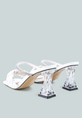 date look clear heel rhinestone sandals by London Rag