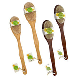 Pursonic Bath Body Brush With Long Bamboo Handle 4-Piece Family Pack (2 Natural Color and 2 Dark Wood) by Pursonic