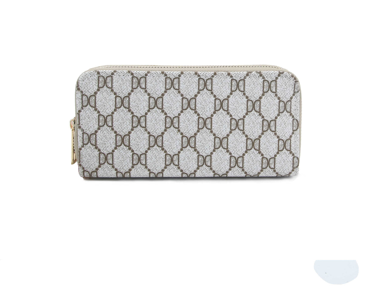 Monogrammed Diamond Check Zip Around Wallet by hfstylish