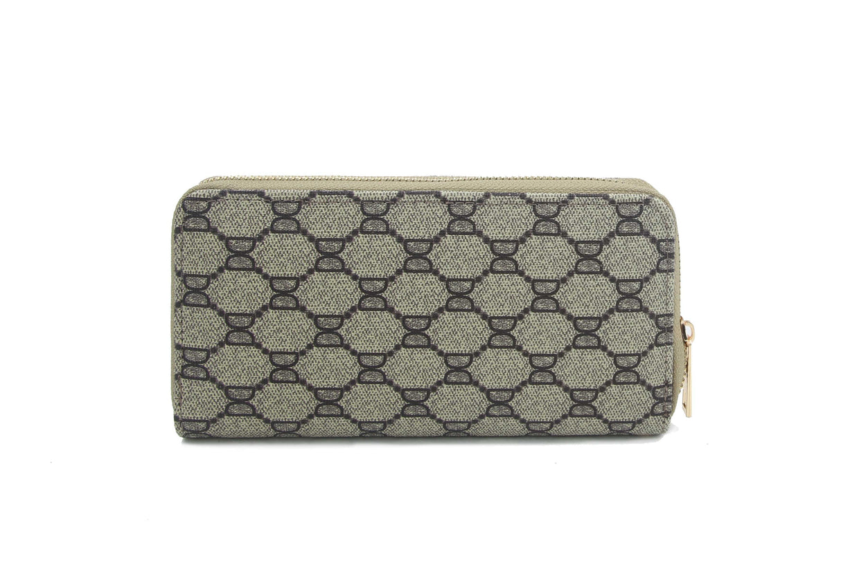 Monogrammed Diamond Check Zip Around Wallet by hfstylish