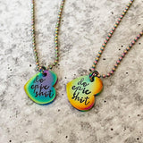 DO EPIC SHIT Rainbow Heart Necklace by Salt and Sparkle