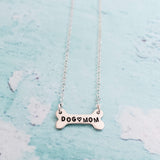 DOG MOM Dog Bone Silver Necklace by Salt and Sparkle