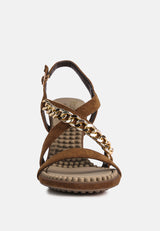 domeda metal chain mid heel sandal by London Rag