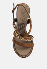 domeda metal chain mid heel sandal by London Rag