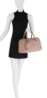 FASHION CHERRY MONOGRAM SATCHEL WITH WALLET and Pouch 3-1 SET by hfstylish