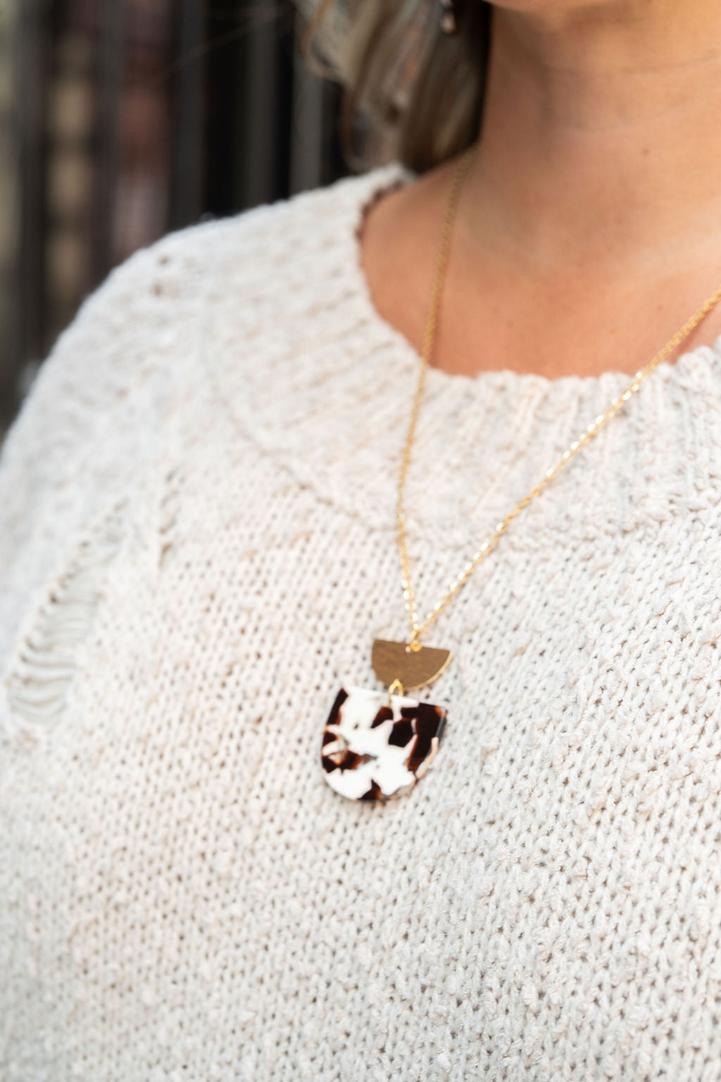 Harper Necklace - Cowhide by Spiffy & Splendid