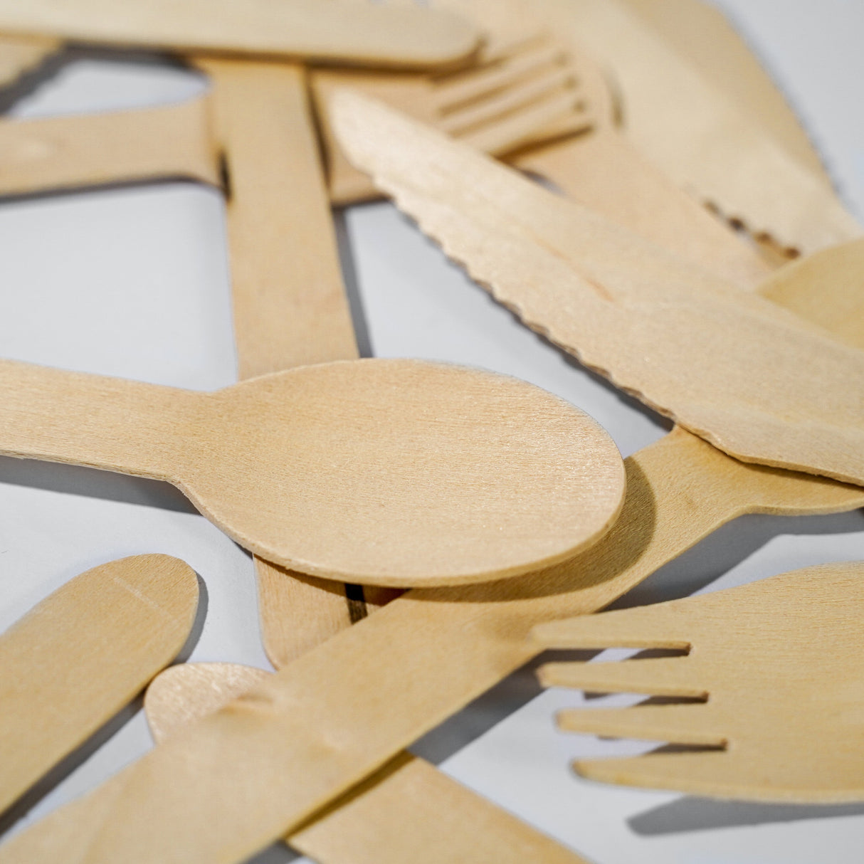 Wooden Utensils (Knives, Spoons, Forks) - Pack of 30 (10 each) by EQUO