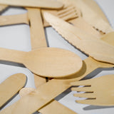 Wooden Utensils (Knives, Spoons, Forks) - Pack of 30 (10 each) by EQUO