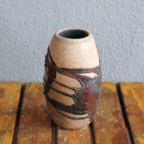 Tsuri Ceramic Raku Pottery Vase by RAAQUU