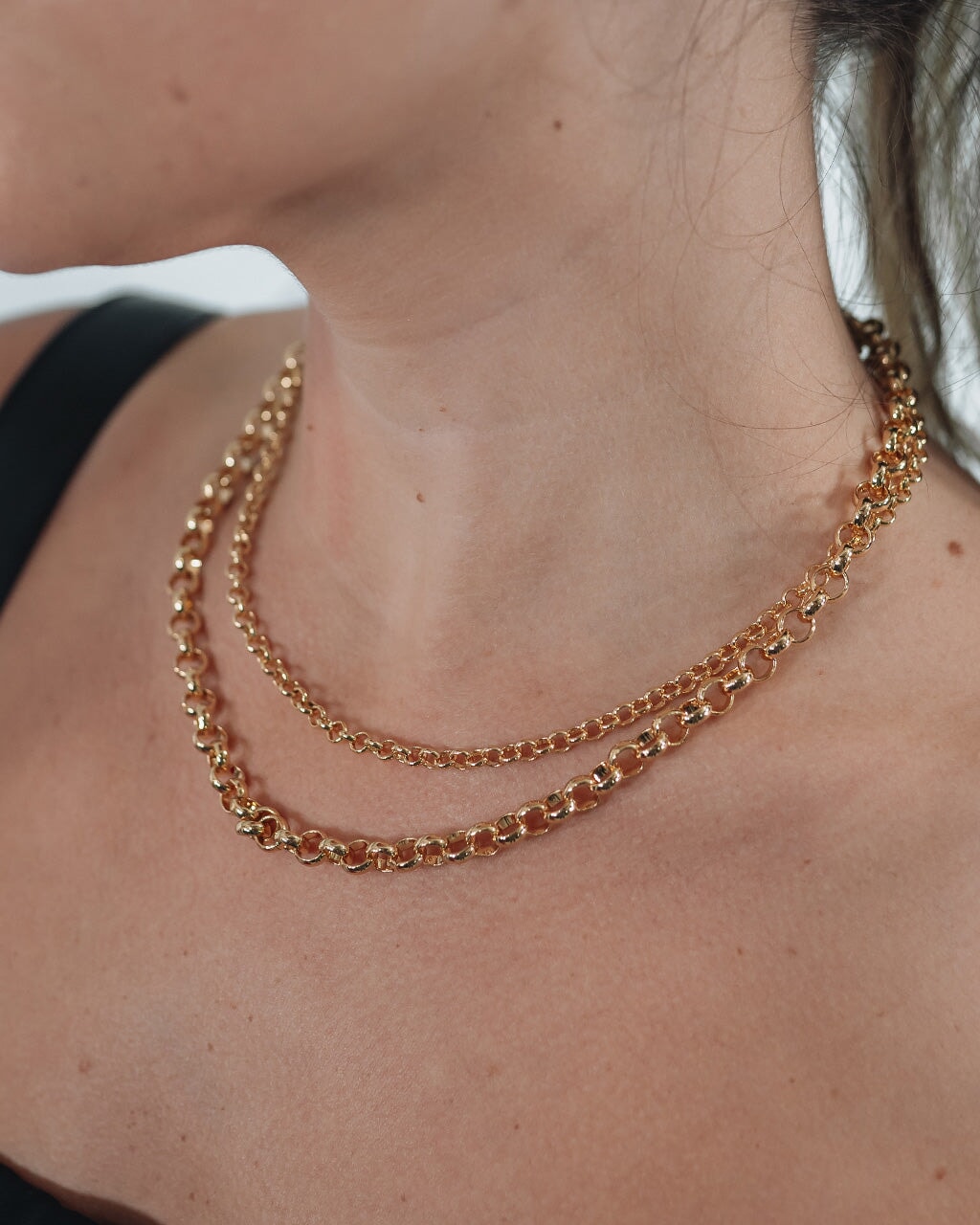 Bold Layered Rolo Chain Necklace by Sterling Forever