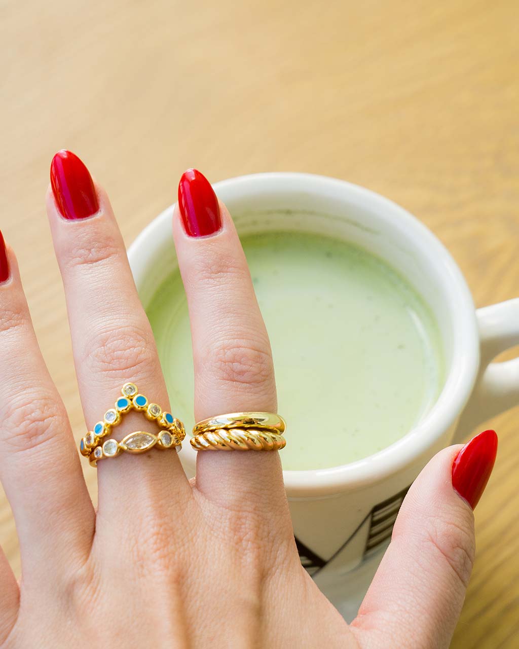 Mylah CZ & Enamel Arch Ring by Sterling Forever