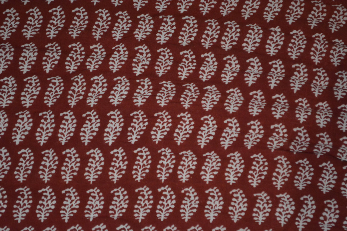 Red and Black Paisely Design Hand Block Printed Naturally Dyed Textiles by OMSutra