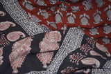 Red and Black Paisely Design Hand Block Printed Naturally Dyed Textiles by OMSutra