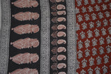 Red and Black Paisely Design Hand Block Printed Naturally Dyed Textiles by OMSutra