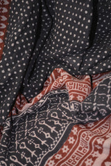 Red and Black Paisely Design Hand Block Printed Naturally Dyed Textiles by OMSutra