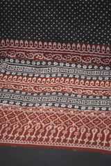 Red and Black Paisely Design Hand Block Printed Naturally Dyed Textiles by OMSutra