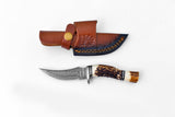 Deer Horn Trailblazer Damascus Hunting Knife by Titan TK-115 by Titan International Knives