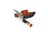 Deer Horn Trailblazer Damascus Hunting Knife by Titan TK-115 by Titan International Knives