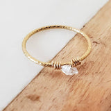 Dainty Crystal Ring by Salt and Sparkle