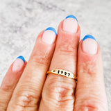 Dainty Gold Birth Year Ring by Salt and Sparkle