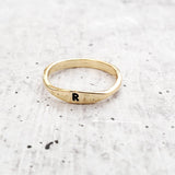 Dainty Gold Initial Ring by Salt and Sparkle