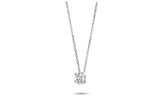 4mm Natural Diamond Solitaire Necklace 14k White Gold by VicStoneNYC Fine Jewelry