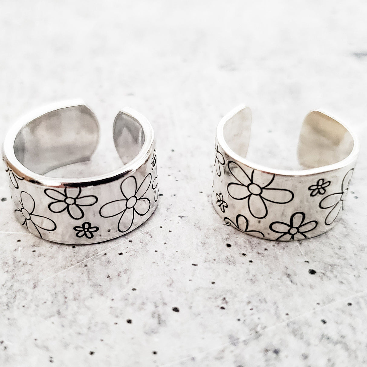 Daisy Silver Flower Ring by Salt and Sparkle