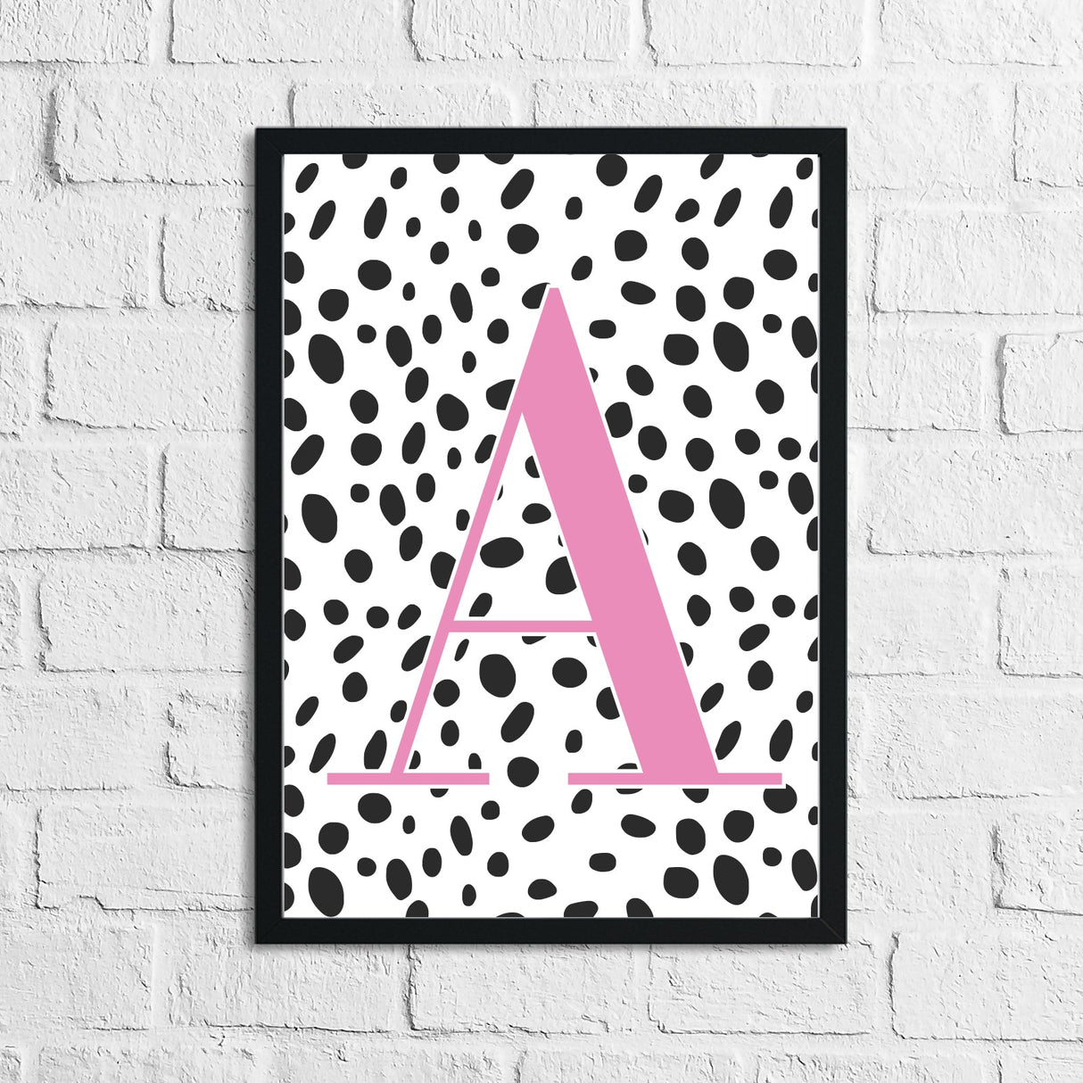 Personalised Dalmatian Pink Name Initial Children's Teenager Dressing Makeup Room Wall Decor Print by WinsterCreations™ Official Store