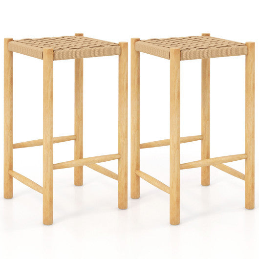 26 Inch Dining Bar Stool Set of 2-Natural