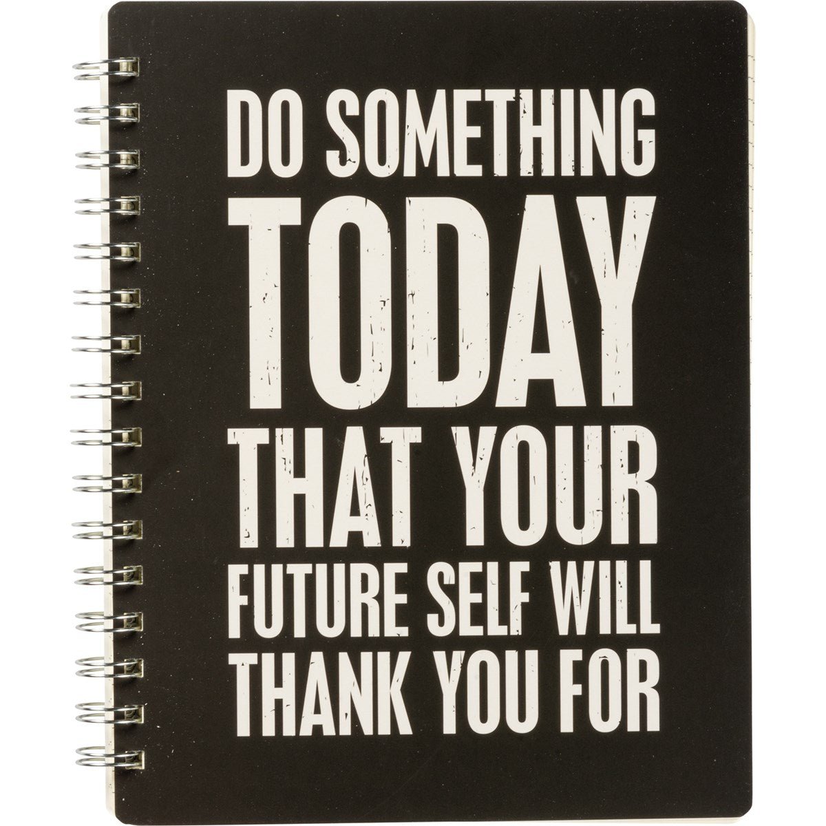 Do Something Today That Your Future Self Will Thank You For Spiral Notebook | Dot Print on Back Cover | 9" x 7" | 120 Lined Pages by The Bullish Store