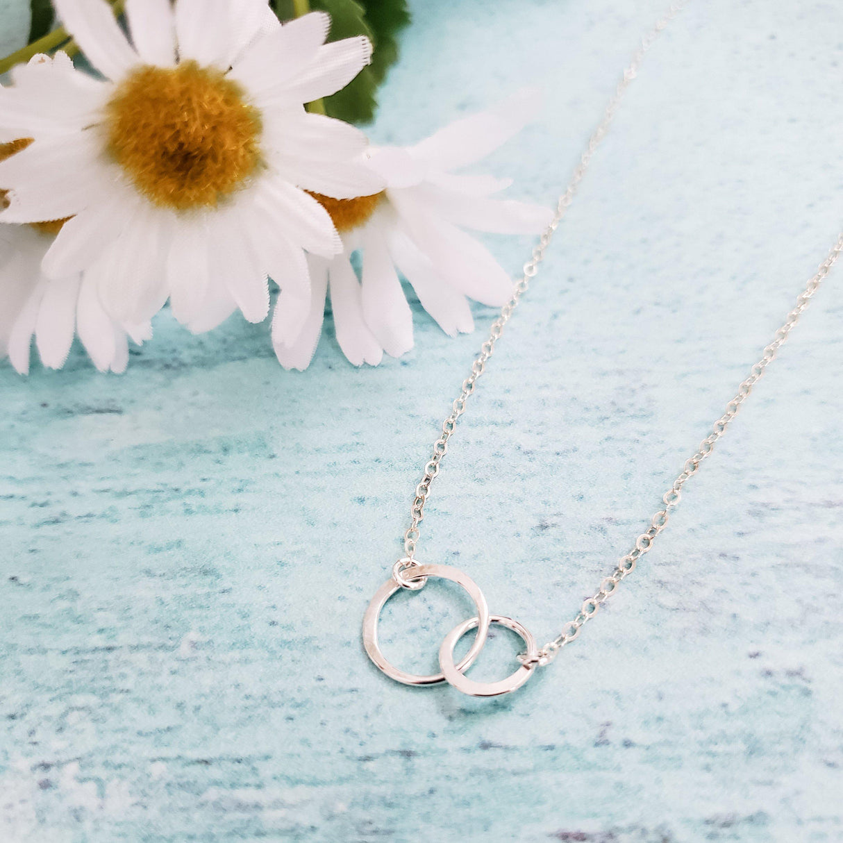 Double Infinity Hammered Circle Necklace by Salt and Sparkle