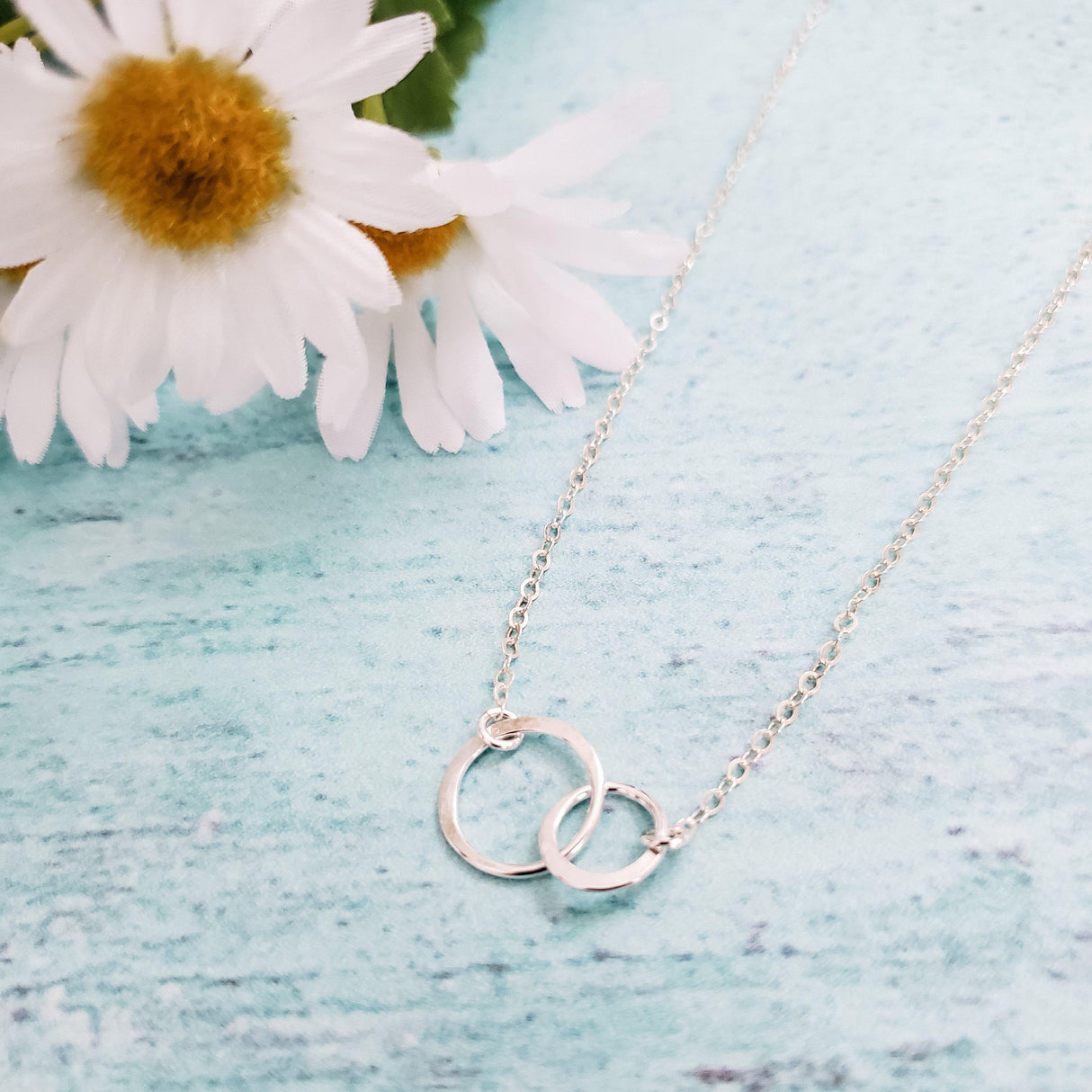 Double Infinity Hammered Circle Necklace by Salt and Sparkle