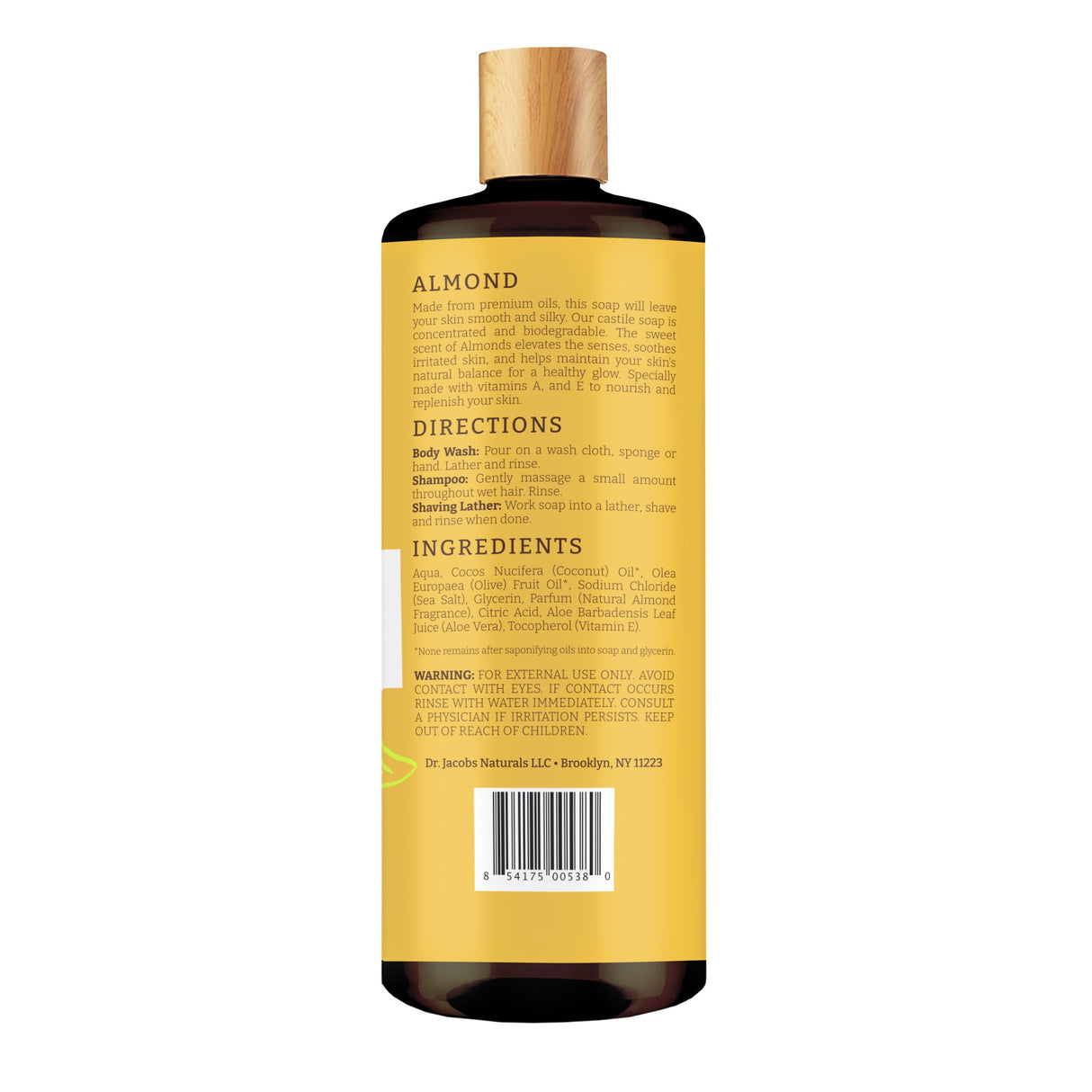 Almond Castile Body Wash by Dr. Jacobs Naturals