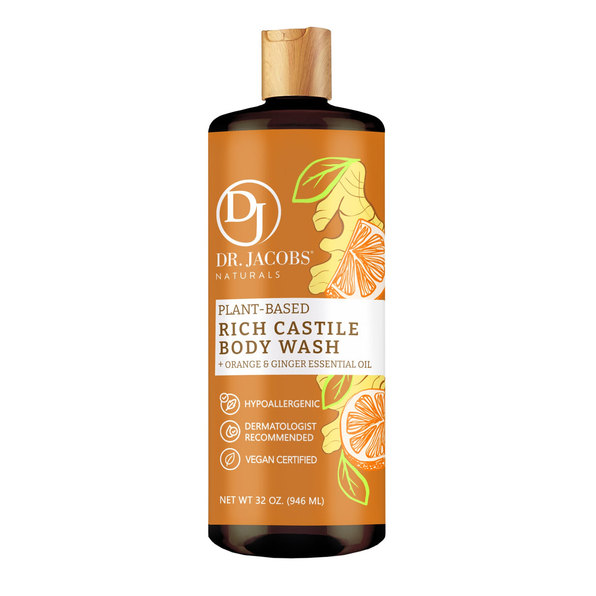 Orange & Ginger Castile Body Wash by Dr. Jacobs Naturals