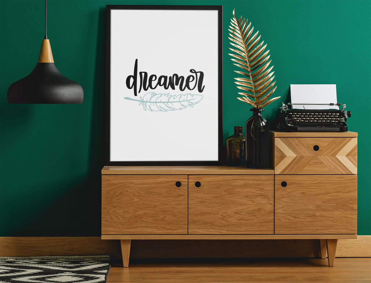 Dreamer Feather 2022 Boho Hippie Simple Home Wall Decor Print by WinsterCreations™ Official Store