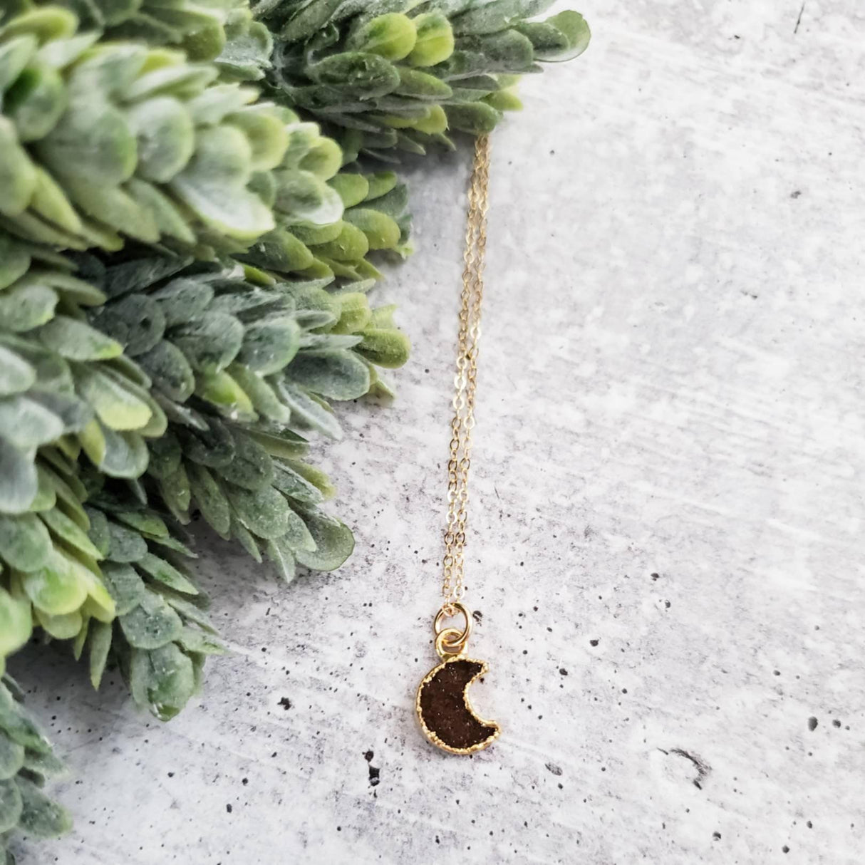 Druzy Moon Layering Necklace by Salt and Sparkle