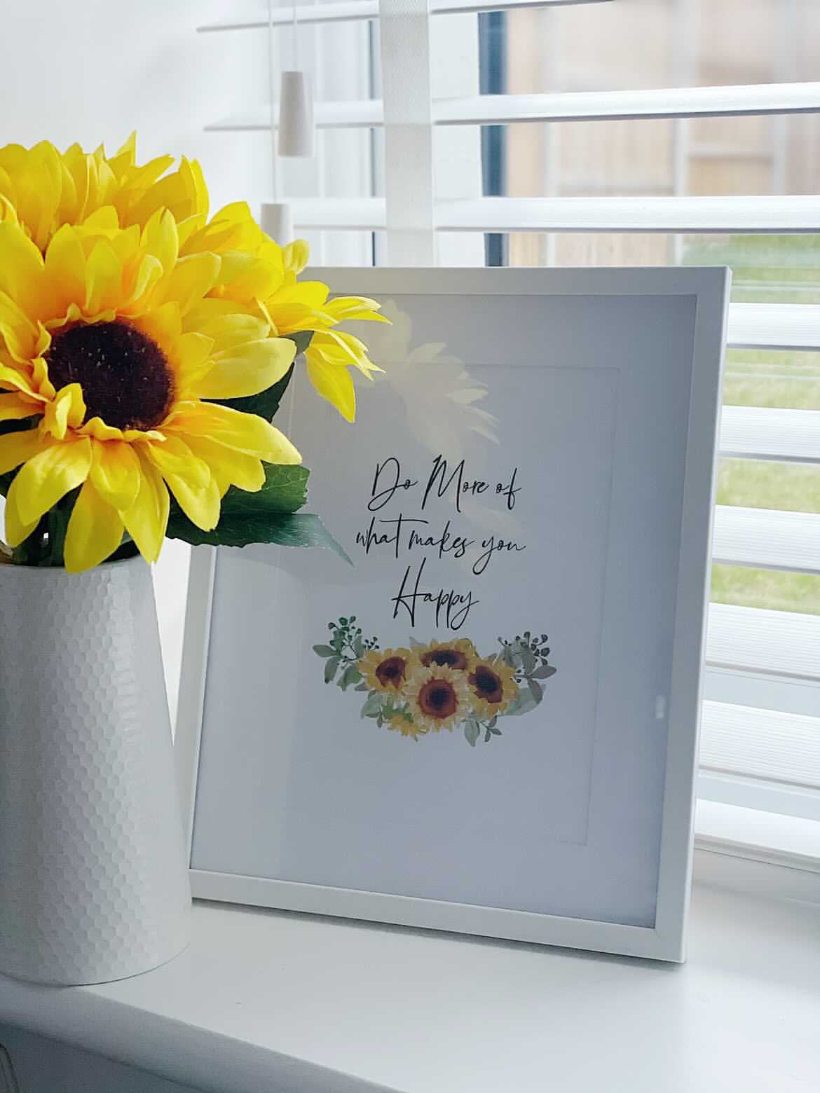 Do More Of What Makes You Happy Sunflower Spring Seasonal Wall Home Decor Print by WinsterCreations™ Official Store