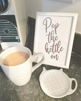 Pop the Kettle On Grey Kitchen Simple Wall Decor Print by WinsterCreations™ Official Store