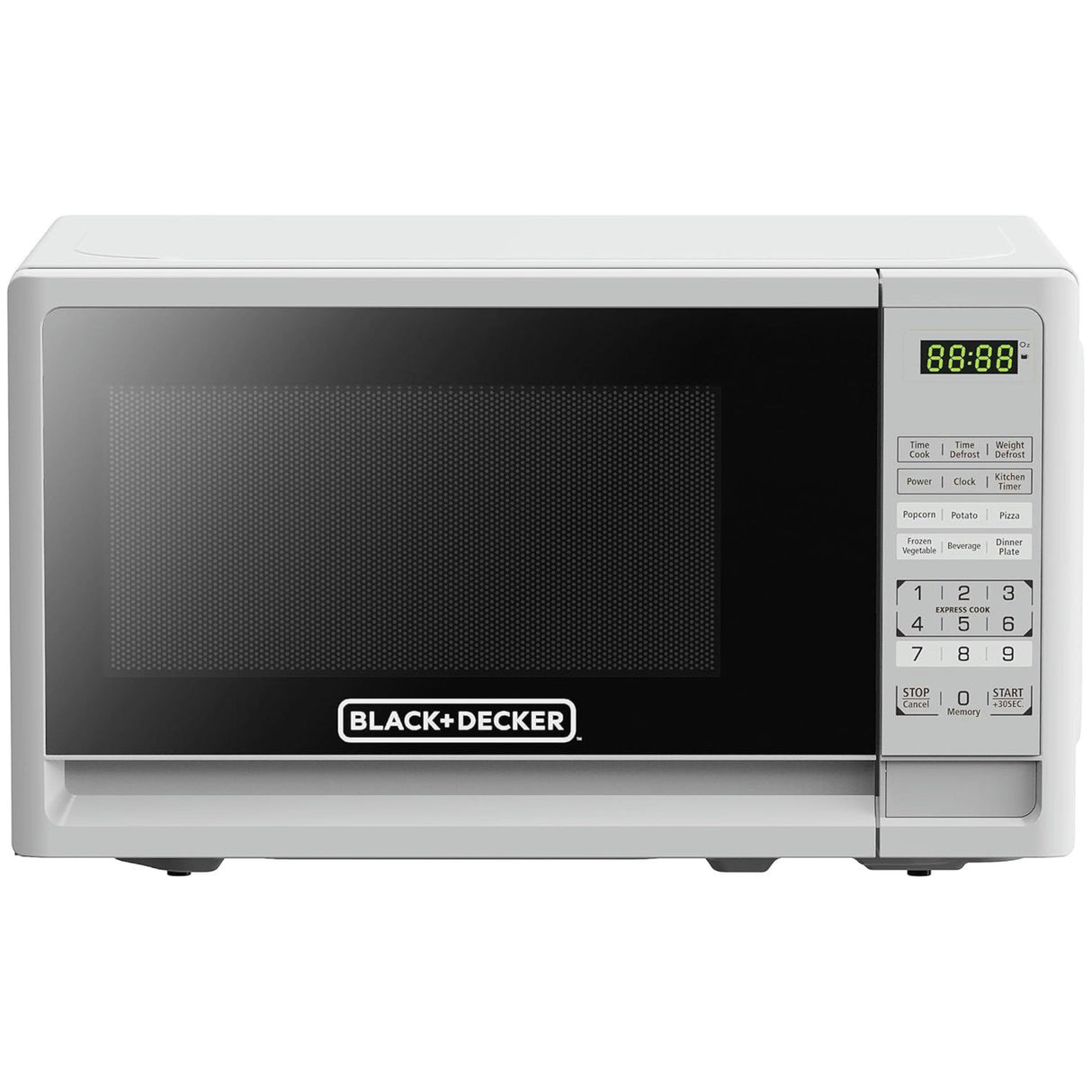 Black & Decker .7 Cubic Foot 700-Watt Digital Microwave Oven - White - 0.7 cubic ft