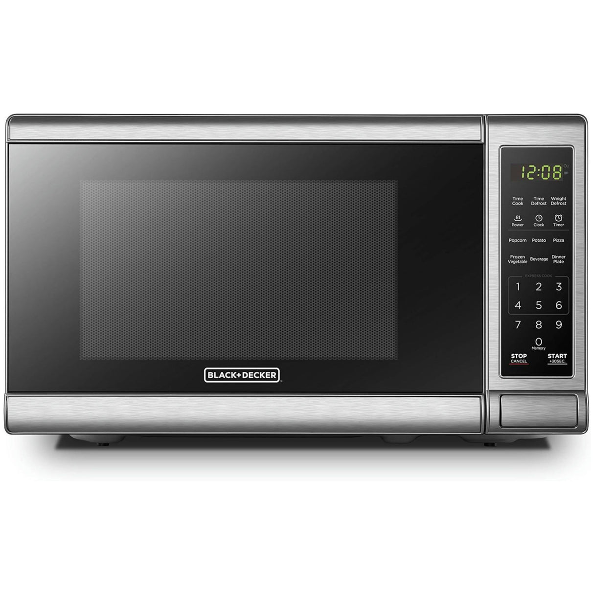 Black & Decker .7 Cubic Foot 700-Watt Digital Microwave Oven Stainless Accents - Steel - 0.7 cubic ft